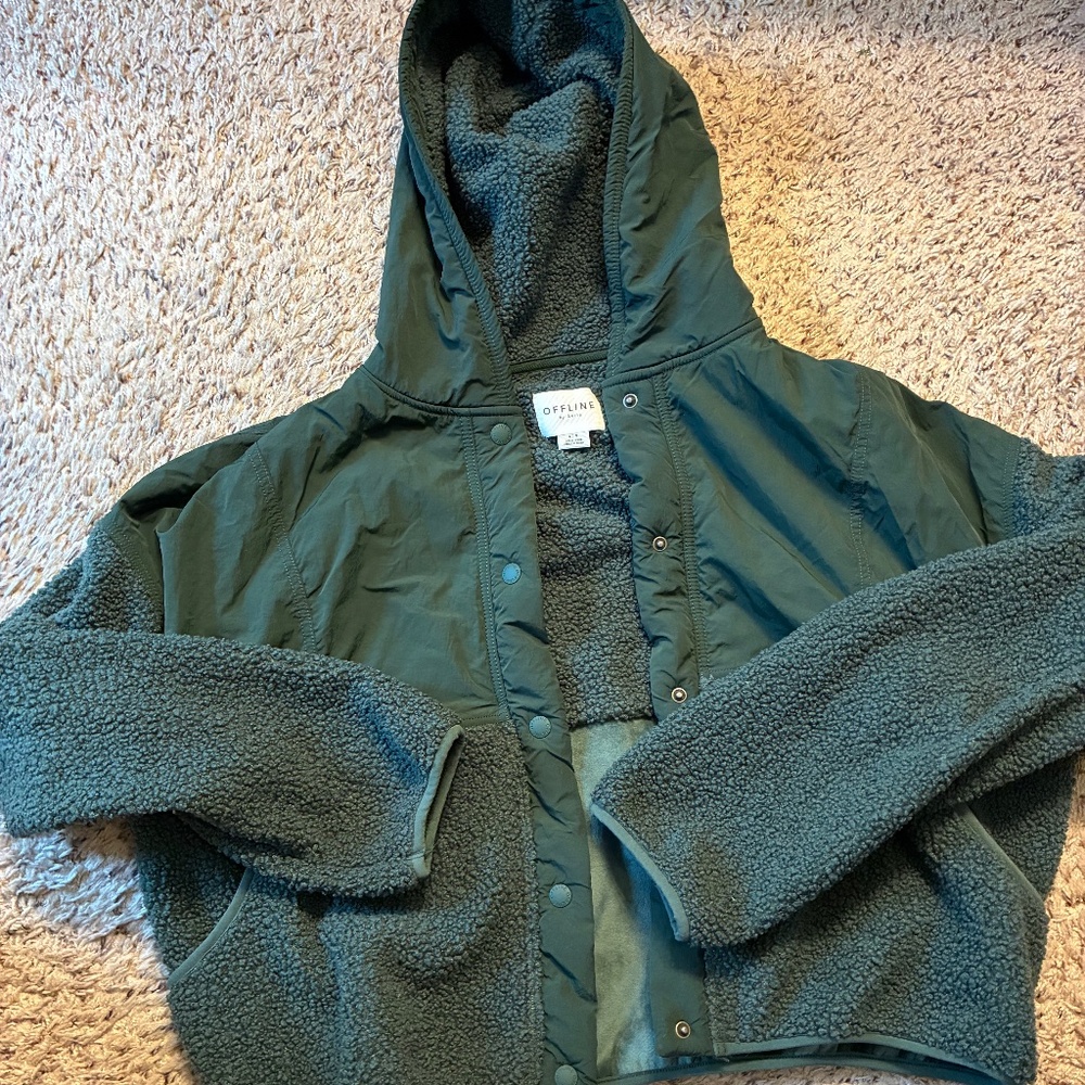 American Eagle Mystical Green snap jacket, size large